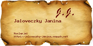 Jaloveczky Janina névjegykártya